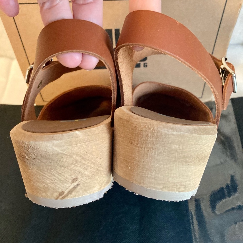 MIA Cognac Brown Leather Clog Mules - Picture 11 of 15